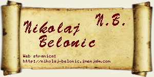 Nikolaj Belonić vizit kartica